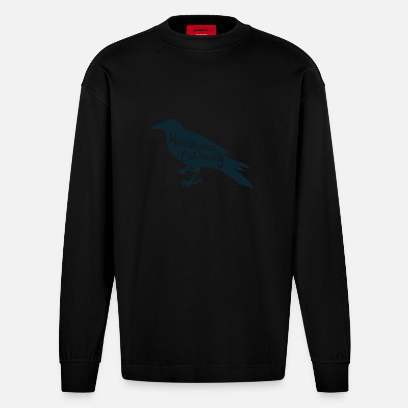 Rabe - "Silhouette" - Heavyweight Oversized Organic Langarmshirt Made in EU - SOLID BLACK