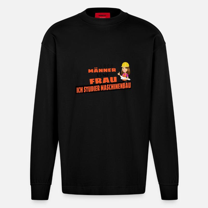 Student Studieren Studium Prokrastination Geschenk - Heavyweight Oversized Organic Langarmshirt Made in EU - SOLID BLACK