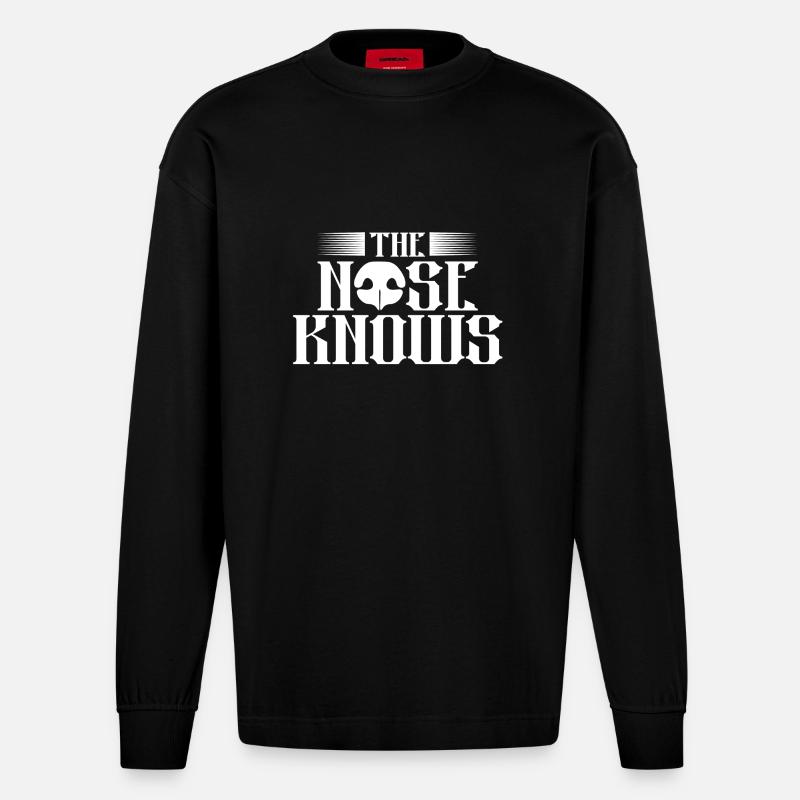 Le nez Knows - Manches longues bio épais oversize fabriqué en UE - SOLID BLACK