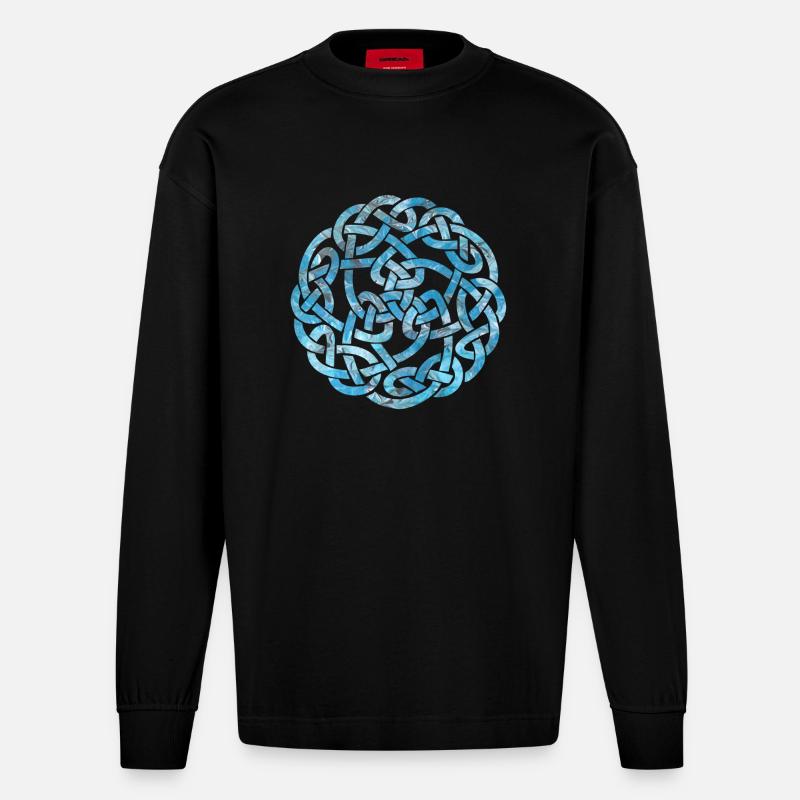 celtic knot 5 e 78 - Heavyweight Oversized Organic Longsleeve Shirt Made in EU - SOLID BLACK