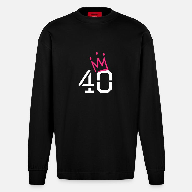 40 - Heavyweight Oversized Organic Langarmshirt Made in EU - SOLID BLACK