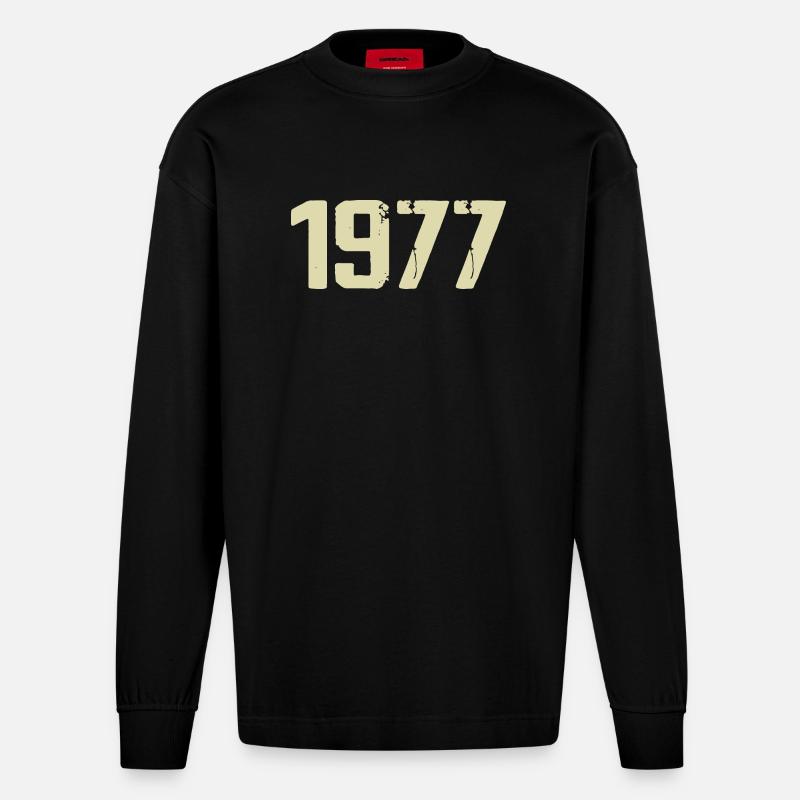 Jubilee 1977 - Heavyweight Oversized Organic Longsleeve Shirt Made in EU - SOLID BLACK