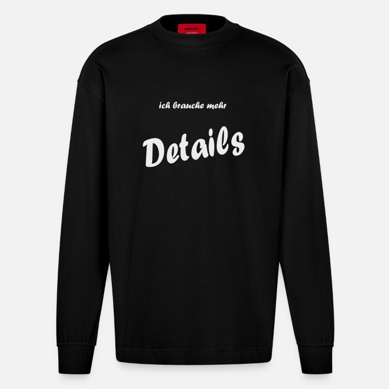 Details Hell - Heavyweight Oversized Organic Langarmshirt Made in EU - SOLID BLACK