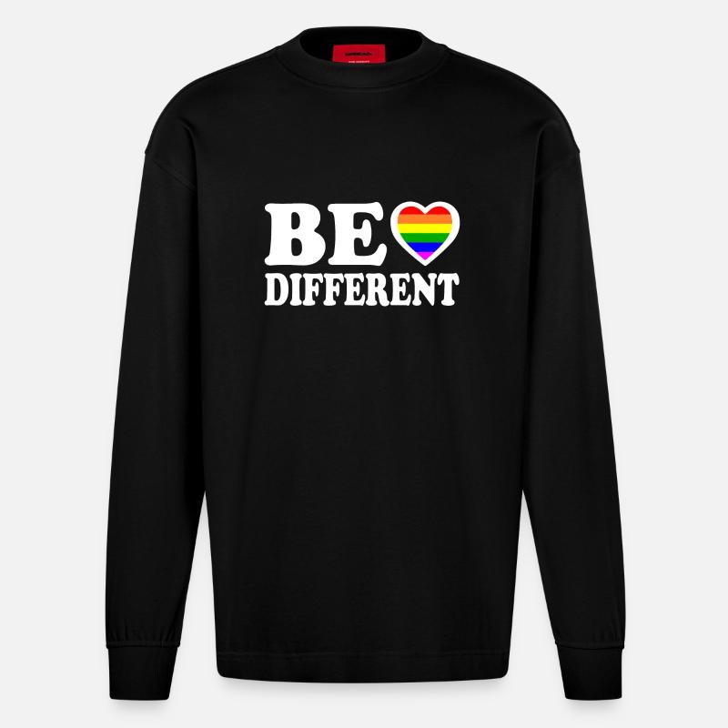 Be different - Heavyweight Oversized Organic Langarmshirt Made in EU - SOLID BLACK