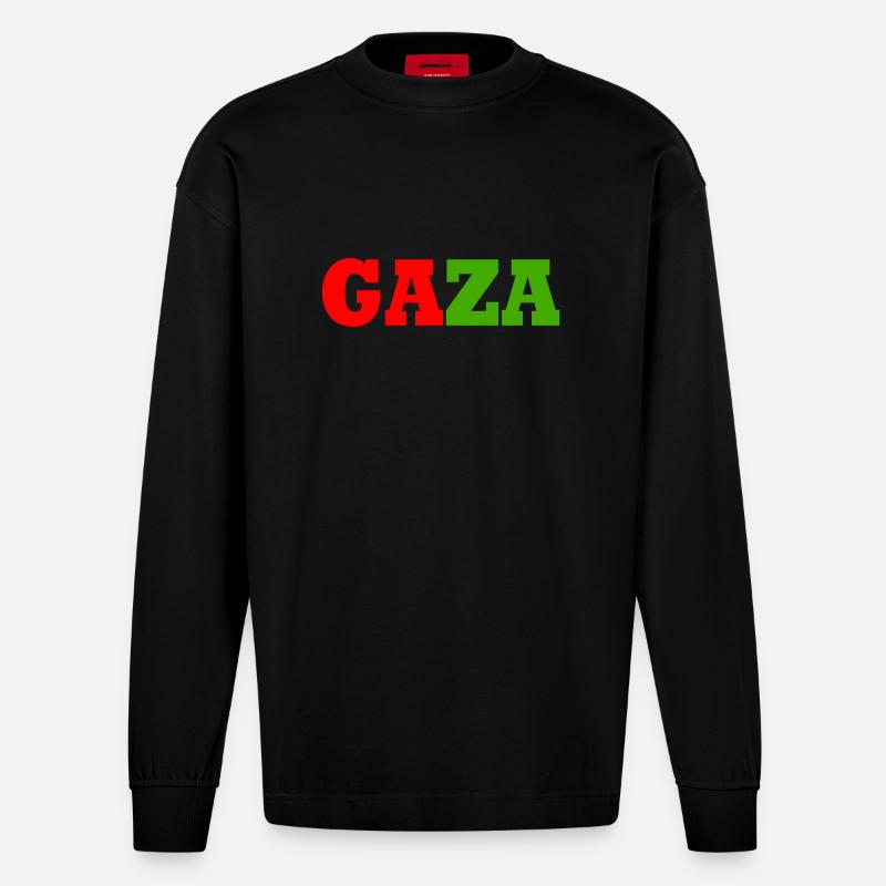 Gaza - Heavyweight Oversized Organic Langarmshirt Made in EU - SOLID BLACK