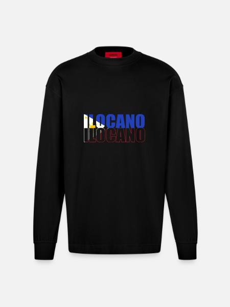 Philippinisch Philippinen - Heavyweight Oversized Organic Langarmshirt Made in EU - SOLID BLACK