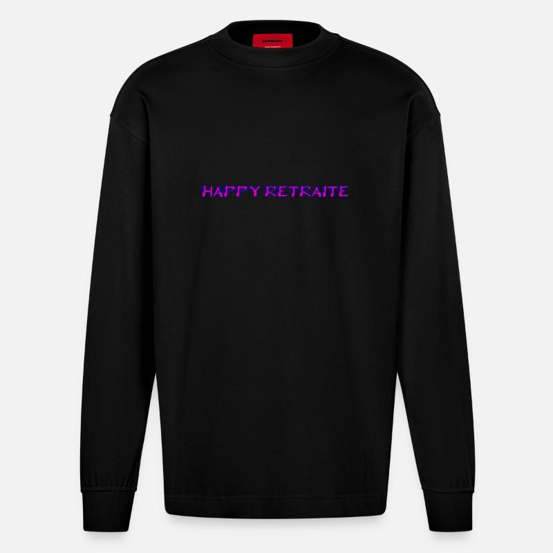 RETRAITE. RETRAITE. RETRAITEE. RETRAITE - Manches longues bio épais oversize fabriqué en UE - SOLID BLACK