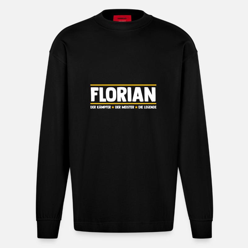Florian - Manches longues bio épais oversize fabriqué en UE - SOLID BLACK