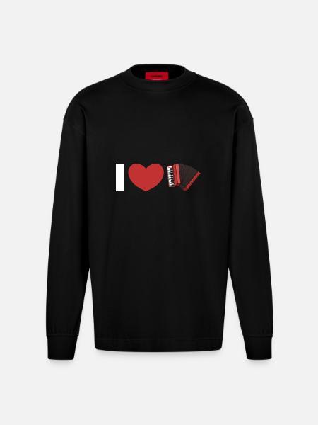 accordion - Heavyweight Oversized Organic Longsleeve Shirt Made in EU - SOLID BLACK