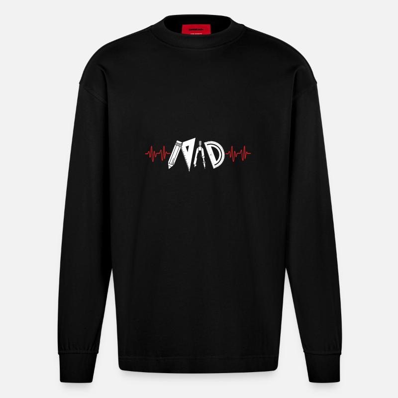 Architecture - Manches longues bio épais oversize fabriqué en UE - SOLID BLACK