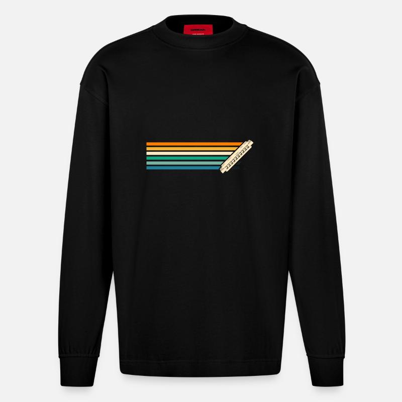 Harmonica Harmonica - Manches longues bio épais oversize fabriqué en UE - SOLID BLACK