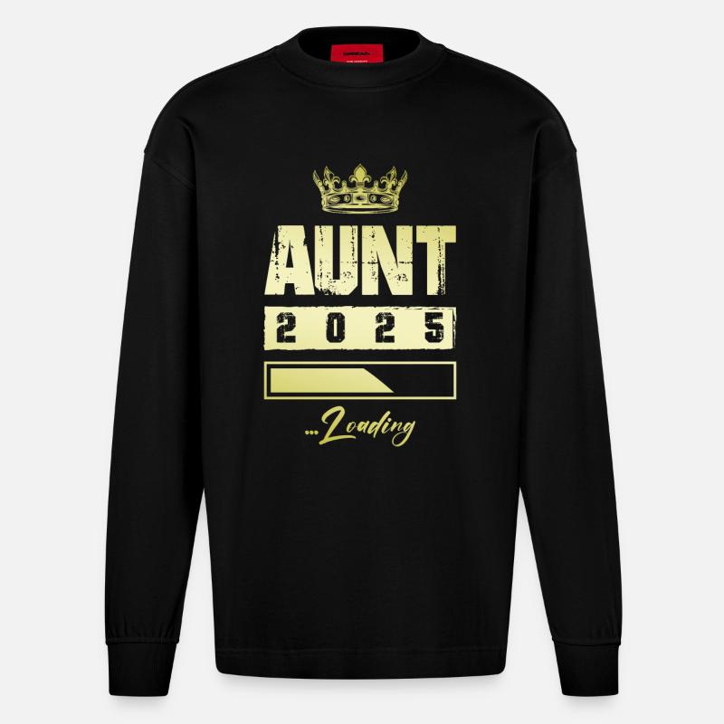 Aunt 2025 Loading - Heavyweight Oversized Organic Longsleeve Shirt Made in EU - SOLID BLACK
