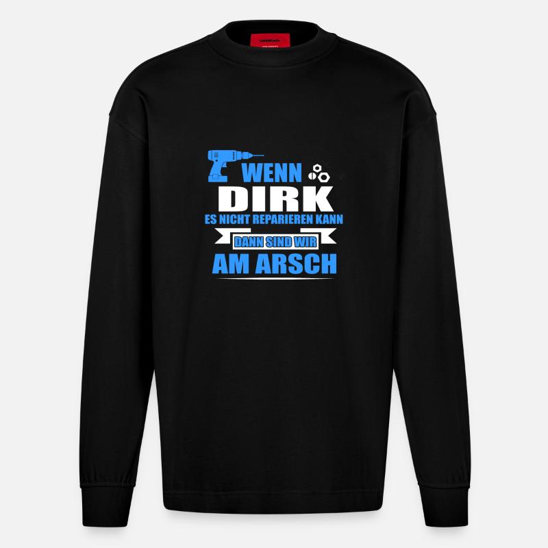 DIRK-Geschenk - Heavyweight Oversized Organic Langarmshirt Made in EU - SOLID BLACK