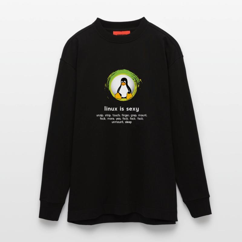 Computer System Pinguin Nerd pc inside code admin Heavyweight Oversized Organic Langarmshirt Made in EU