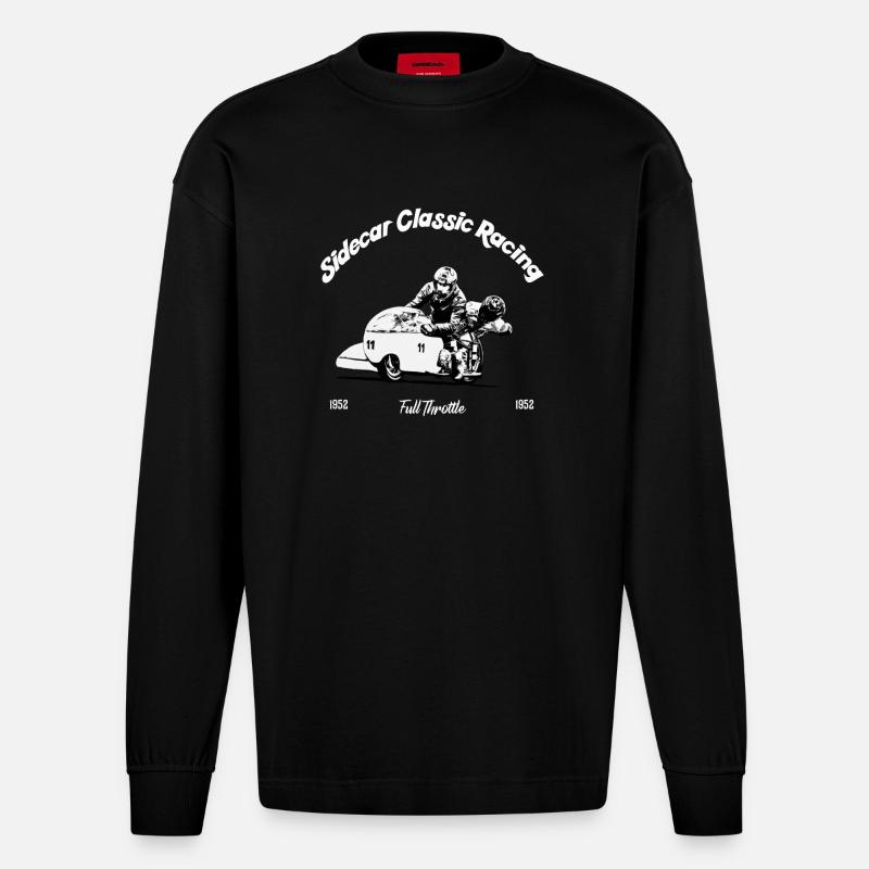 Sidecar Classic Racing - Heavyweight Oversized Organic Langarmshirt Made in EU - SOLID BLACK