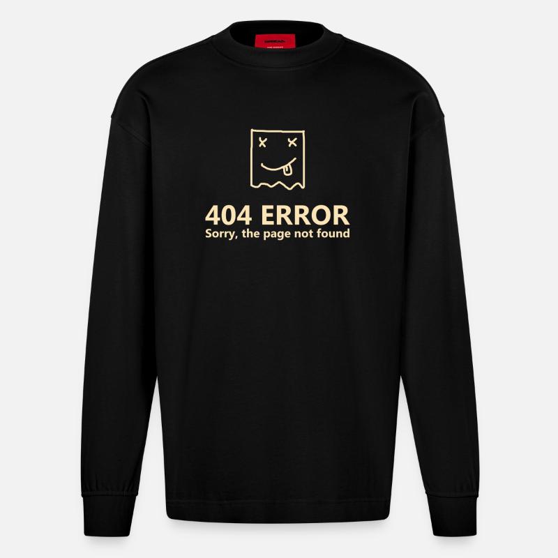 404 Error - Manches longues bio épais oversize fabriqué en UE - SOLID BLACK