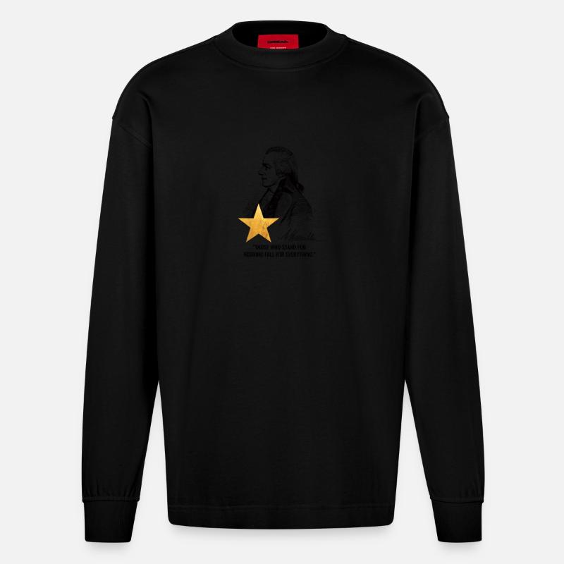 Alexander Hamilton - Heavyweight Oversized Organic Langarmshirt Made in EU - SOLID BLACK