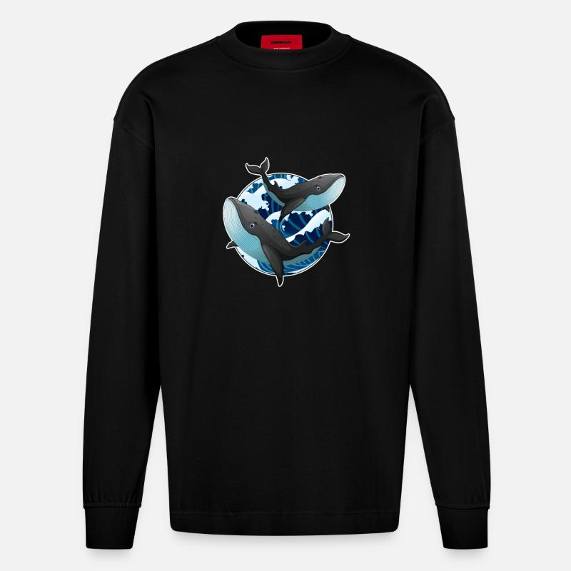 Wale - Heavyweight Oversized Organic Langarmshirt Made in EU - SOLID BLACK