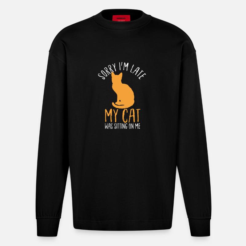 Chat - Manches longues bio épais oversize fabriqué en UE - SOLID BLACK