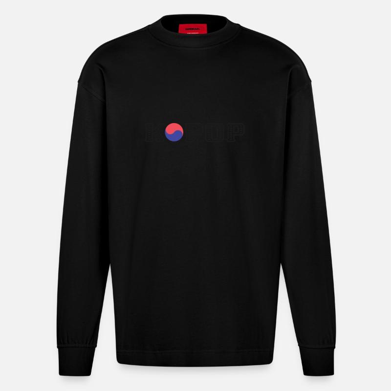 Kpop - Heavyweight Oversized Organic Langarmshirt Made in EU - SOLID BLACK