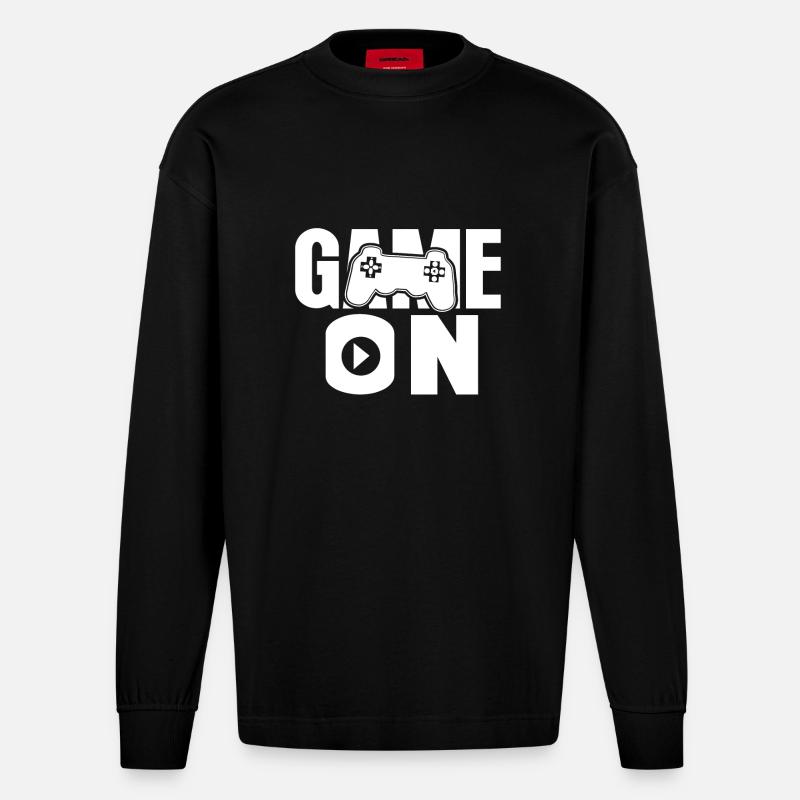 Computer spielen - Heavyweight Oversized Organic Langarmshirt Made in EU - SOLID BLACK