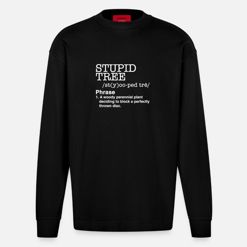 Disc Golf - Heavyweight Oversized Organic Langarmshirt Made in EU - SOLID BLACK