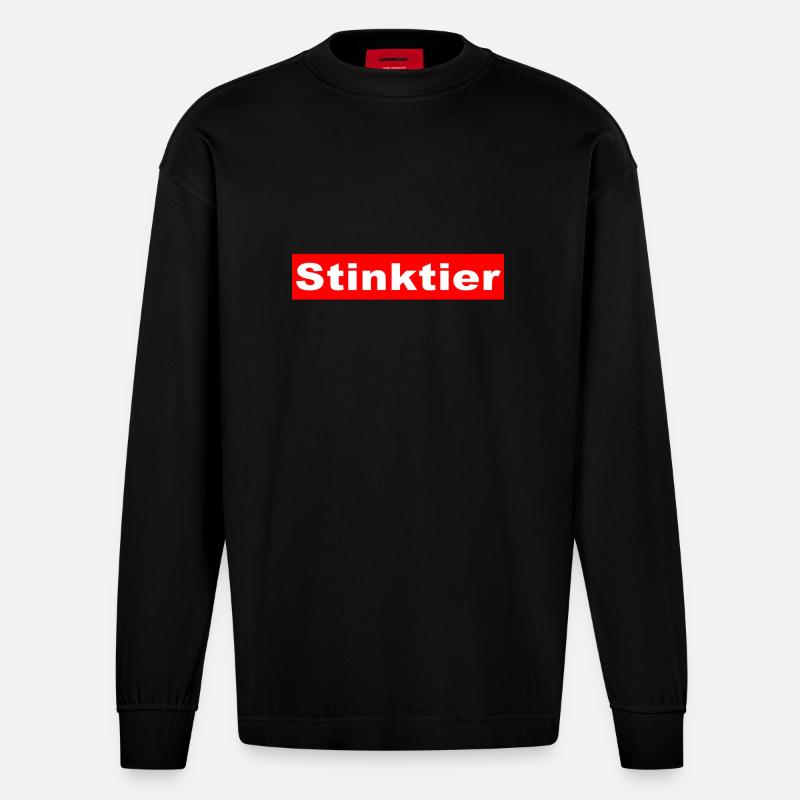 STINKTIER - Heavyweight Oversized Organic Langarmshirt Made in EU - SOLID BLACK