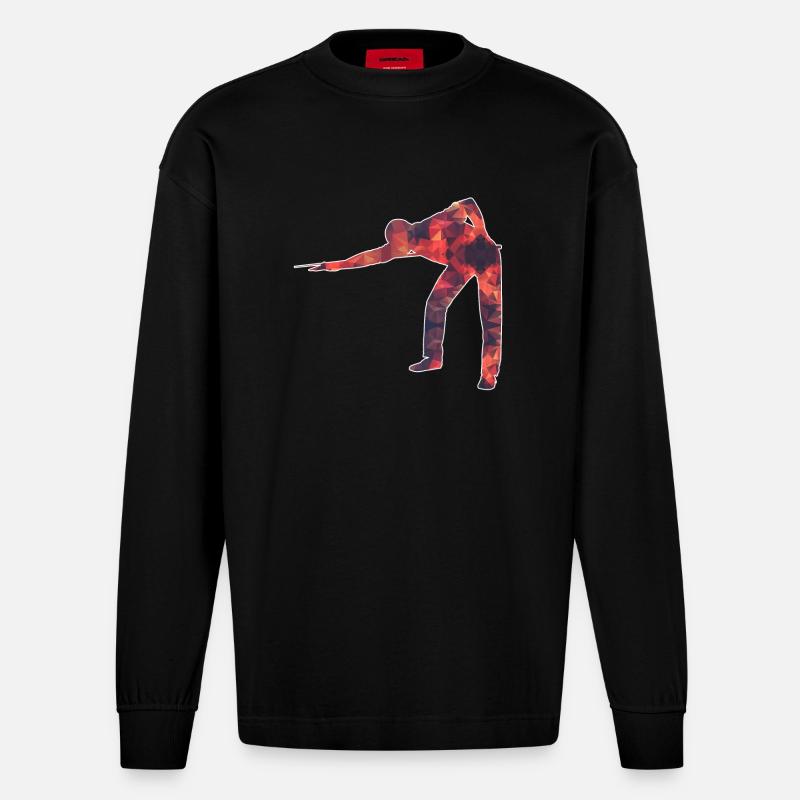 Billard / Billard / Billard - Manches longues bio épais oversize fabriqué en UE - SOLID BLACK