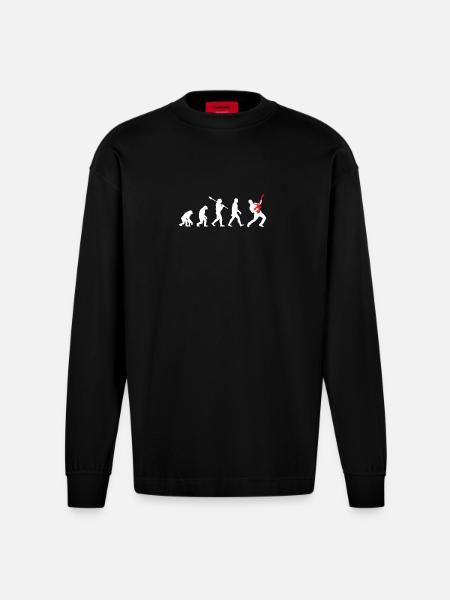 guitar - Heavyweight Oversized Organic Longsleeve Shirt Made in EU - SOLID BLACK