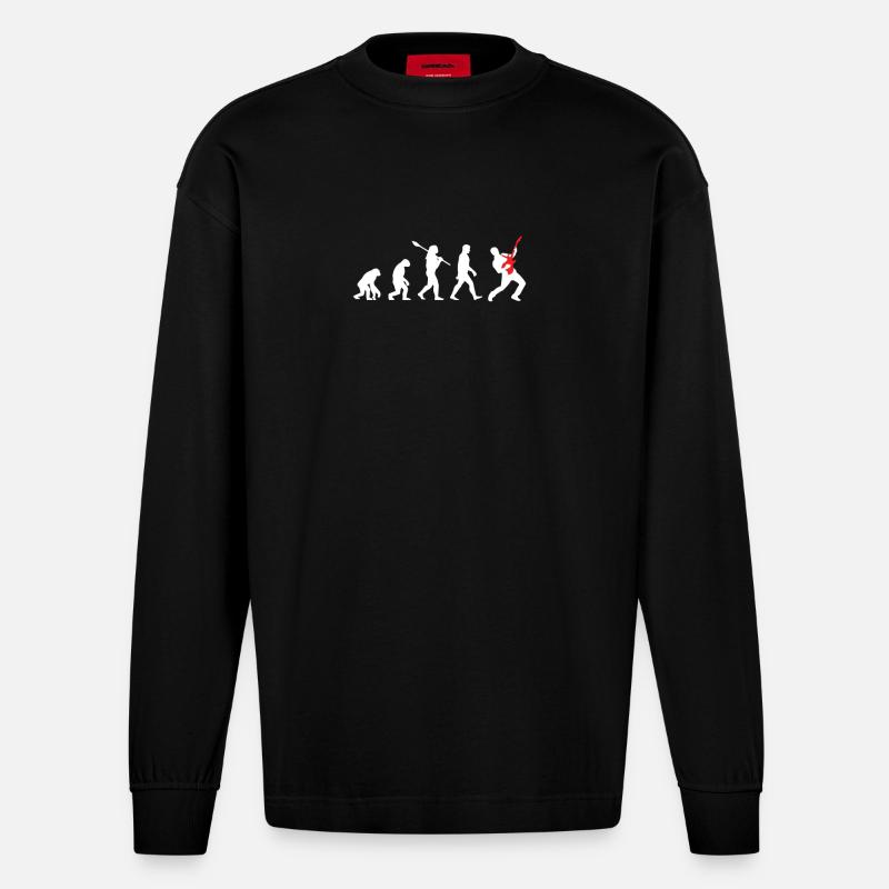guitare - Manches longues bio épais oversize fabriqué en UE - SOLID BLACK