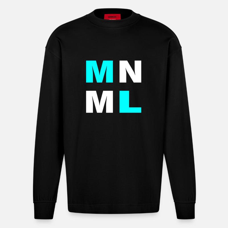 MNML minimal - Manches longues bio épais oversize fabriqué en UE - SOLID BLACK