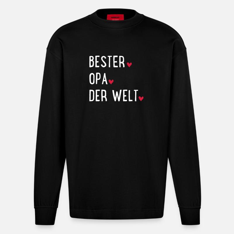 Bester Opa der Welt - Heavyweight Oversized Organic Langarmshirt Made in EU - SOLID BLACK
