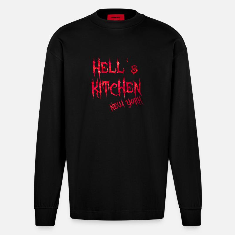 Hell’s Kitchen - Manches longues bio épais oversize fabriqué en UE - SOLID BLACK