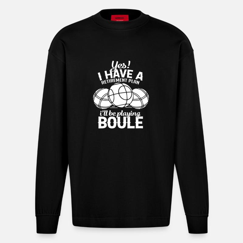 Boule Rente Plan - Heavyweight Oversized Organic Langarmshirt Made in EU - SOLID BLACK