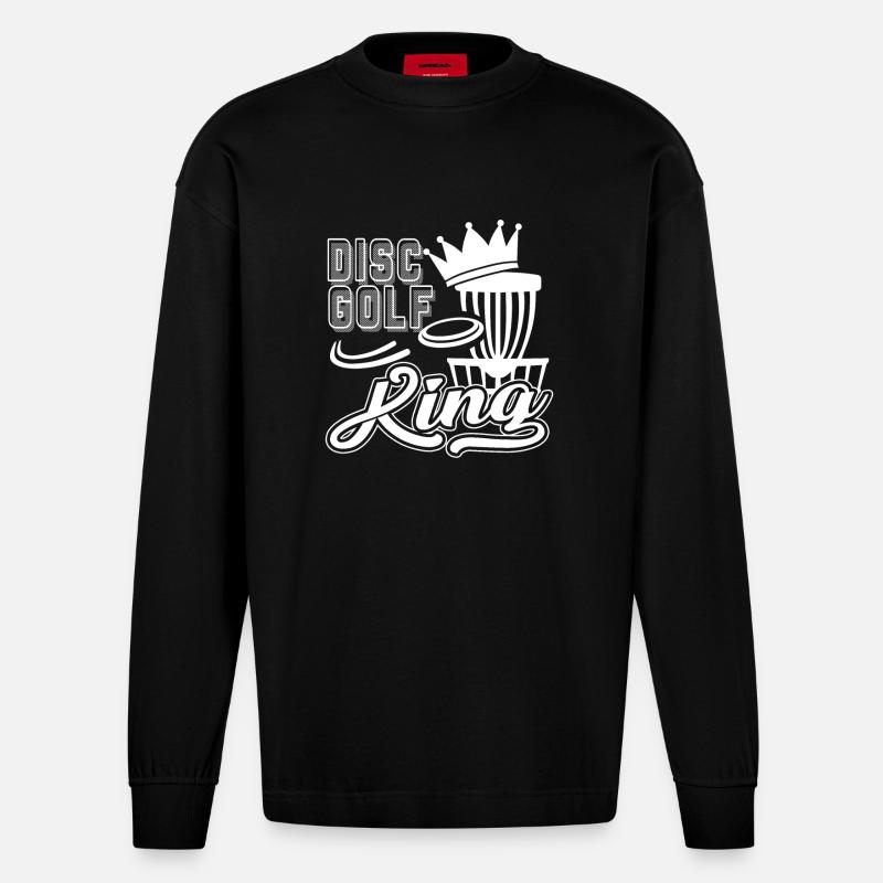 Disc Golf Disc Golf King - Heavyweight Oversized Organic Langarmshirt Made in EU - SOLID BLACK