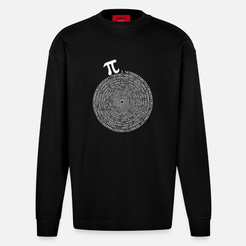 Pi Day Infinity Pi Day - Heavyweight Oversized Organic Longsleeve Shirt Made in EU - SOLID BLACK