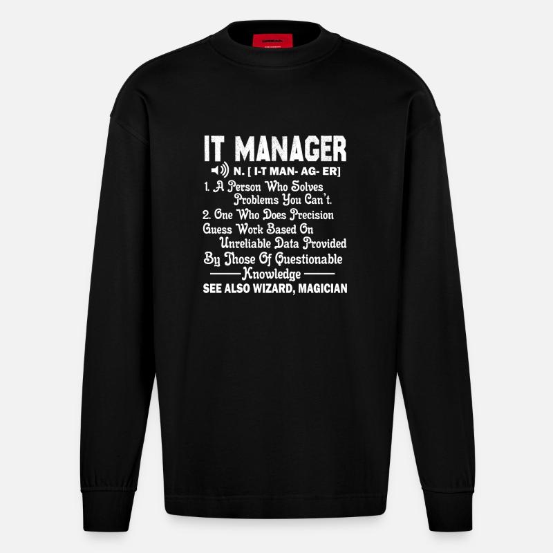 IT Manager IT Manager Definition - Heavyweight Oversized Organic Langarmshirt Made in EU - SOLID BLACK