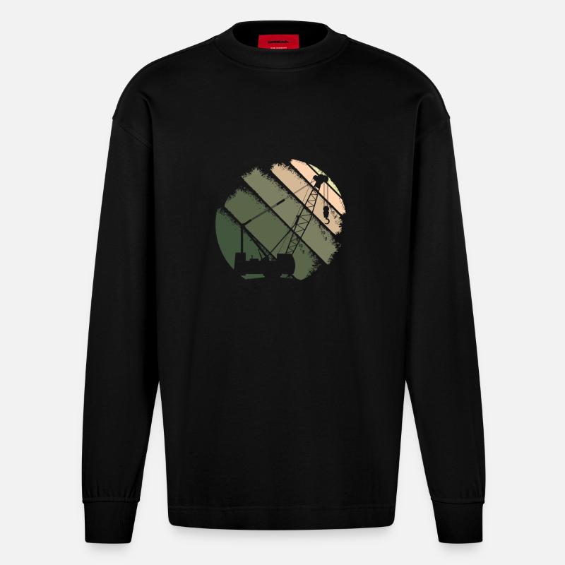 Kran - Heavyweight Oversized Organic Langarmshirt Made in EU - SOLID BLACK