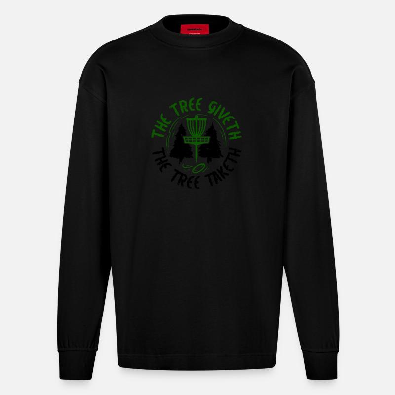 Disc Golf - Heavyweight Oversized Organic Langarmshirt Made in EU - SOLID BLACK