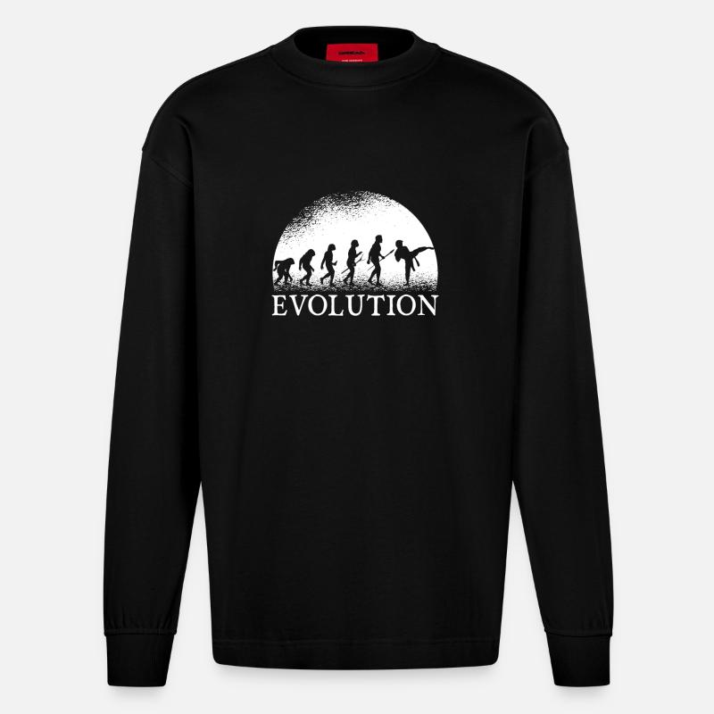 Évolution du karaté - Manches longues bio épais oversize fabriqué en UE - SOLID BLACK