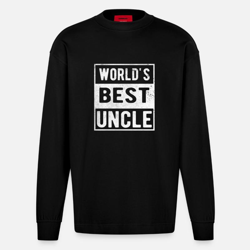 Bester Onkel - Heavyweight Oversized Organic Langarmshirt Made in EU - SOLID BLACK