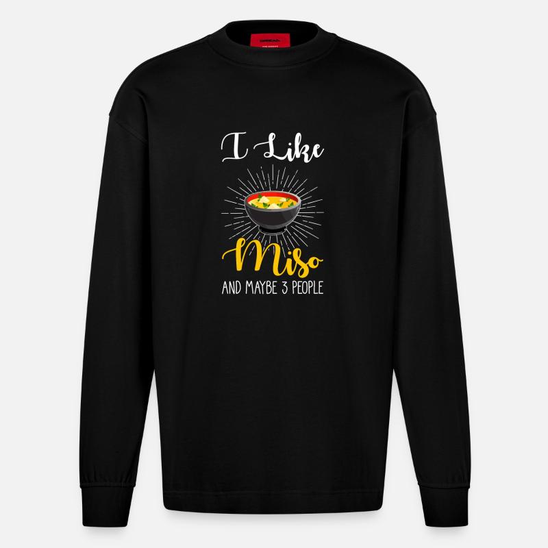 Miso Suppe - Heavyweight Oversized Organic Langarmshirt Made in EU - SOLID BLACK