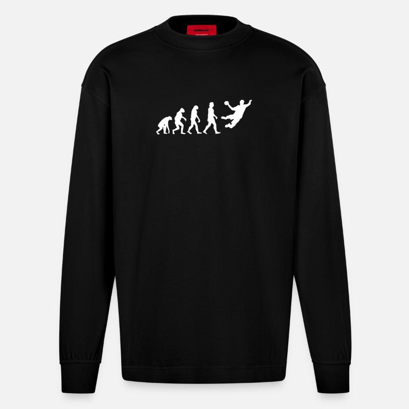 Handball Evolution - Heavyweight Oversized Organic Langarmshirt Made in EU - SOLID BLACK