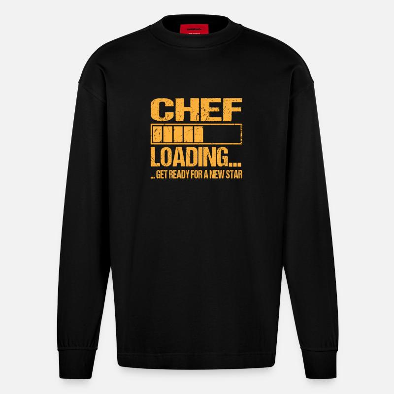 Chefkoch loading Chefkoch Ausbildung - Heavyweight Oversized Organic Langarmshirt Made in EU - SOLID BLACK