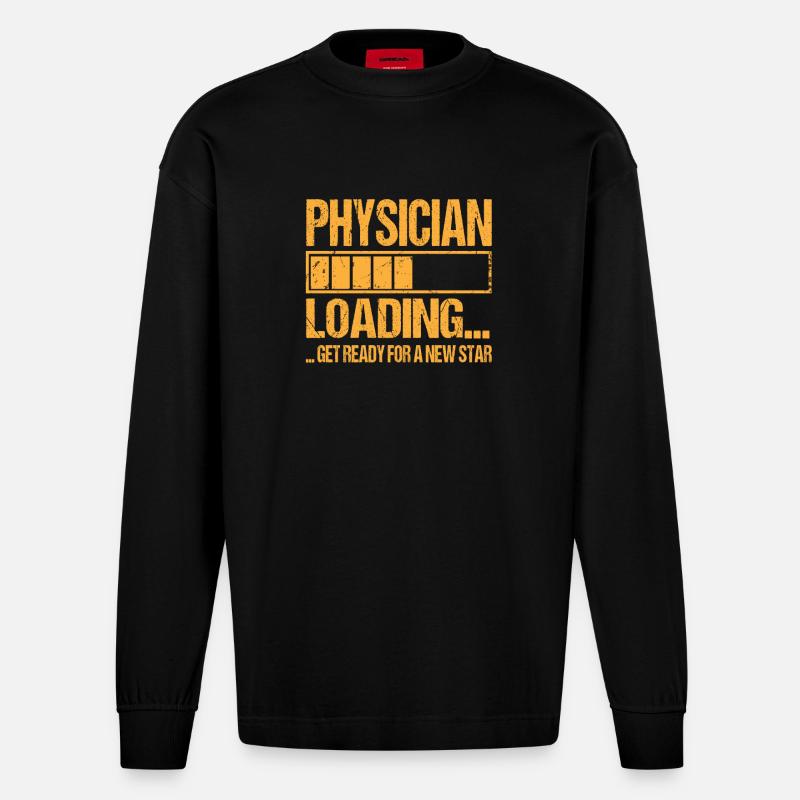 Physicist loading Physicist Training - Heavyweight Oversized Organic Longsleeve Shirt Made in EU - SOLID BLACK