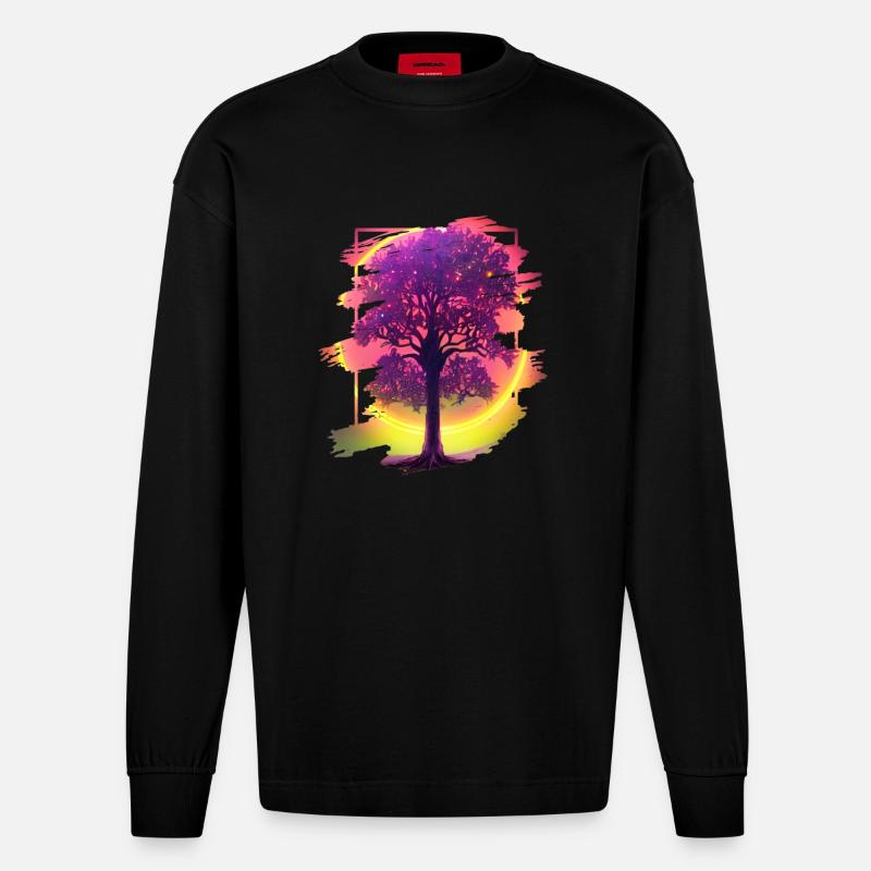Lebensbaum - Heavyweight Oversized Organic Langarmshirt Made in EU - SOLID BLACK
