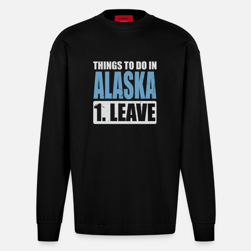 Alaska Meme - Heavyweight Oversized Organic Langarmshirt Made in EU - SOLID BLACK