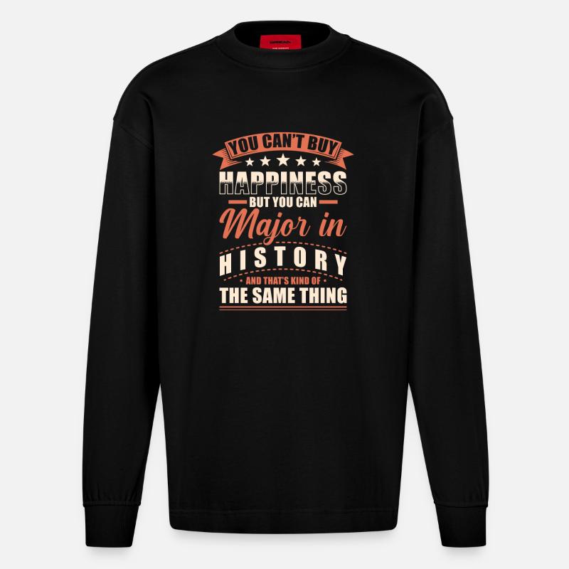 Geschichte Abschluss - Heavyweight Oversized Organic Langarmshirt Made in EU - SOLID BLACK