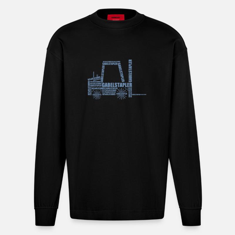 Staplerfahrer Geschenkideen - Heavyweight Oversized Organic Langarmshirt Made in EU - SOLID BLACK