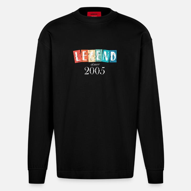 Legende seit 2005 - Heavyweight Oversized Organic Langarmshirt Made in EU - SOLID BLACK